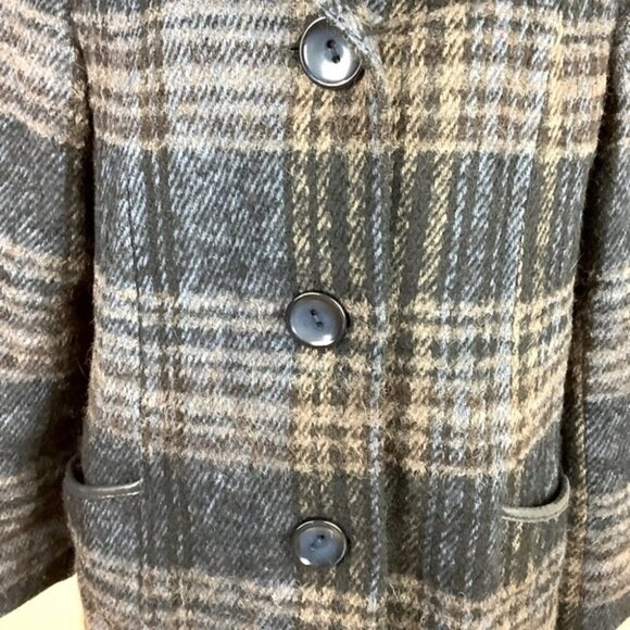 VINTAGE WOOL PLAID COAT By Montreal Coat Factory - Picture 6 of 12